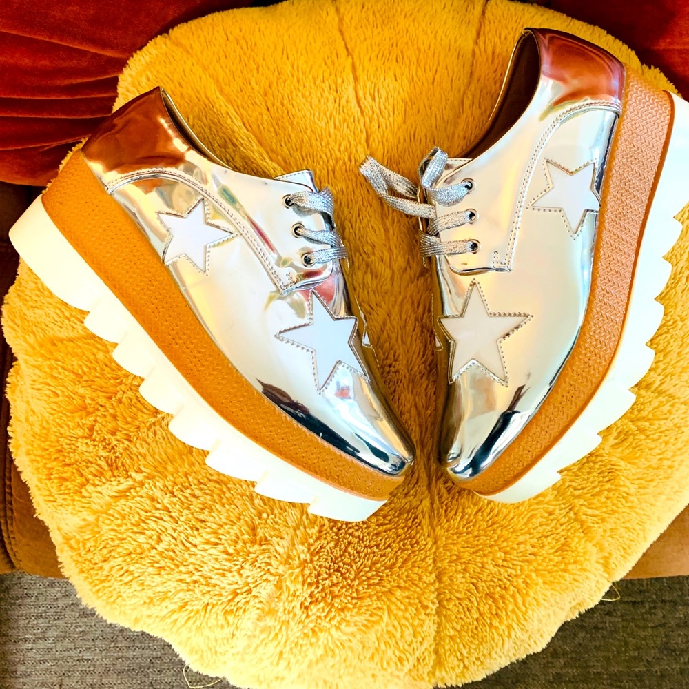 Silver tie ⭐️ covered platform shoes